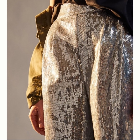 ANTHROPOLOGIE “Lula” Sequin Wide-Leg Trousers - Picture 4 of 7